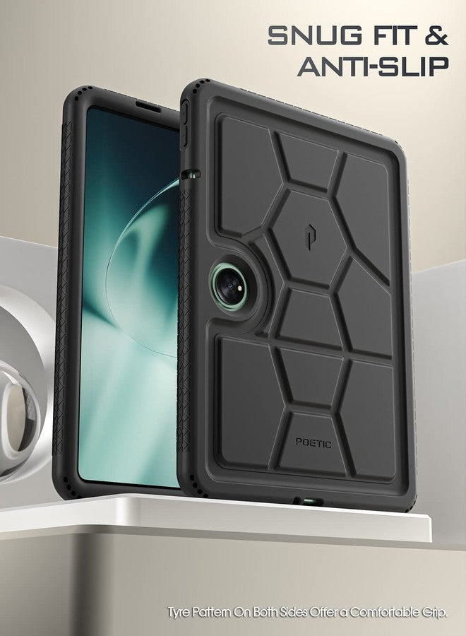 بويتيك جراب Poetic TurtleSkin لجهاز OnePlus Pad مقاس 11.61 بوصة (2023)، جراب سيليكون متين مقاوم للصدمات وآمن للأطفال، أسود اللون - Image 3